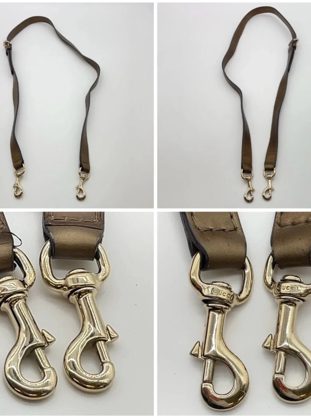 450. Gucci Metallic Guccissima Leather Bamboo Heart-Bit Top Handle Satchel Bag